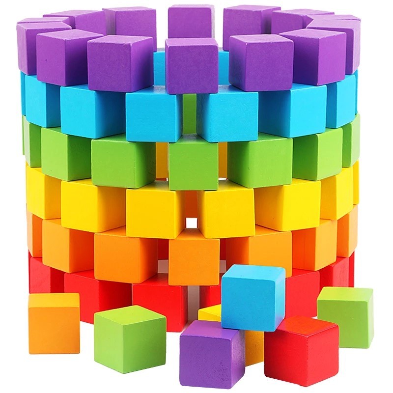 Dice Tower Wooden - 30 Buah/Lot 2X2CM Mainan Blok Bangunan