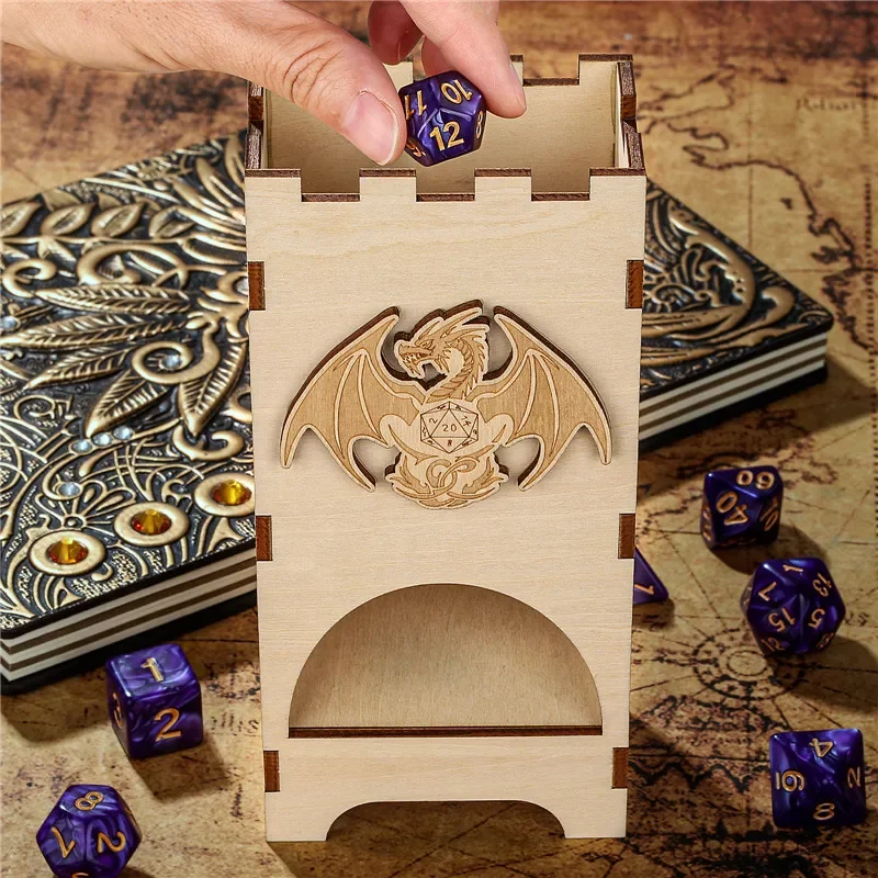 Menara Dadu Kayu Bermotif Naga - Dice Tower Wooden ulasan dan harga