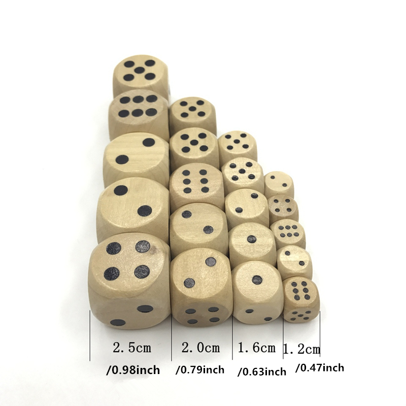 100 pcs dadu kayu baru, ukuran - Dice Tower Wooden ulasan dan harga